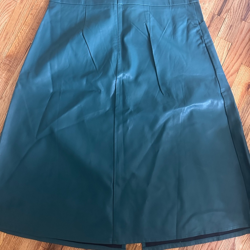 Eloquii Green A-Line Pleated Skirt for Work